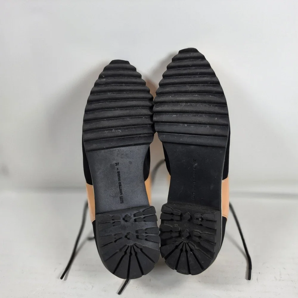 United Nude Jacky Oxford Shoes Nude‎ Black Patent Textile Lug Sole Size 37